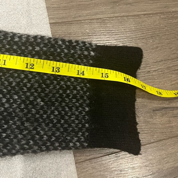 [L]Cocogio Black and Gray Women's Wool Blend Block Color Open Cardigan - Picture 6 of 6